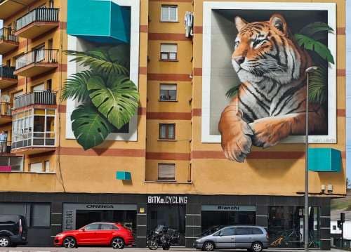Mural el tigre gigante 3D