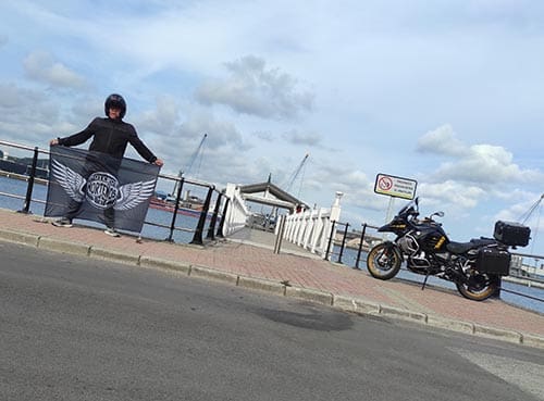 bandera Moteros Norteños en Pantalán de San Balandrán