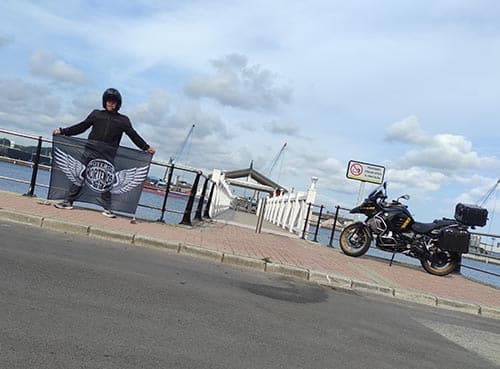 bandera Moteros Norteños en Pantalán de San Balandrán